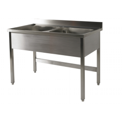Plonge inox soudée 2 bacs...