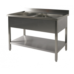 Plonge inox soudée 2 bacs...