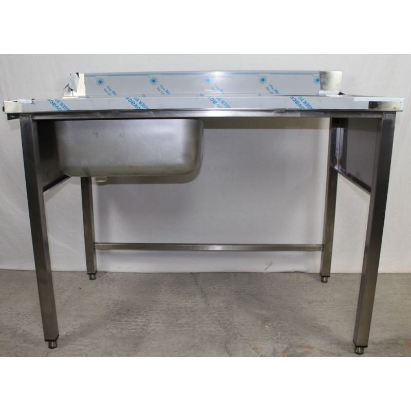 Table d’entrée/sortie pour lave-vaisselle à convoyeur de paniers 160 x 60 x 85 cm main image 1