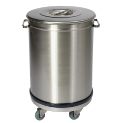 Poubelle Inox à roulette 50L