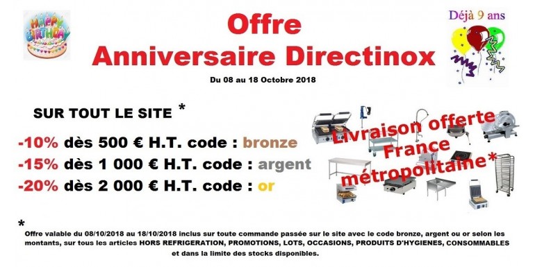 Anniversaire Directinox Promotions